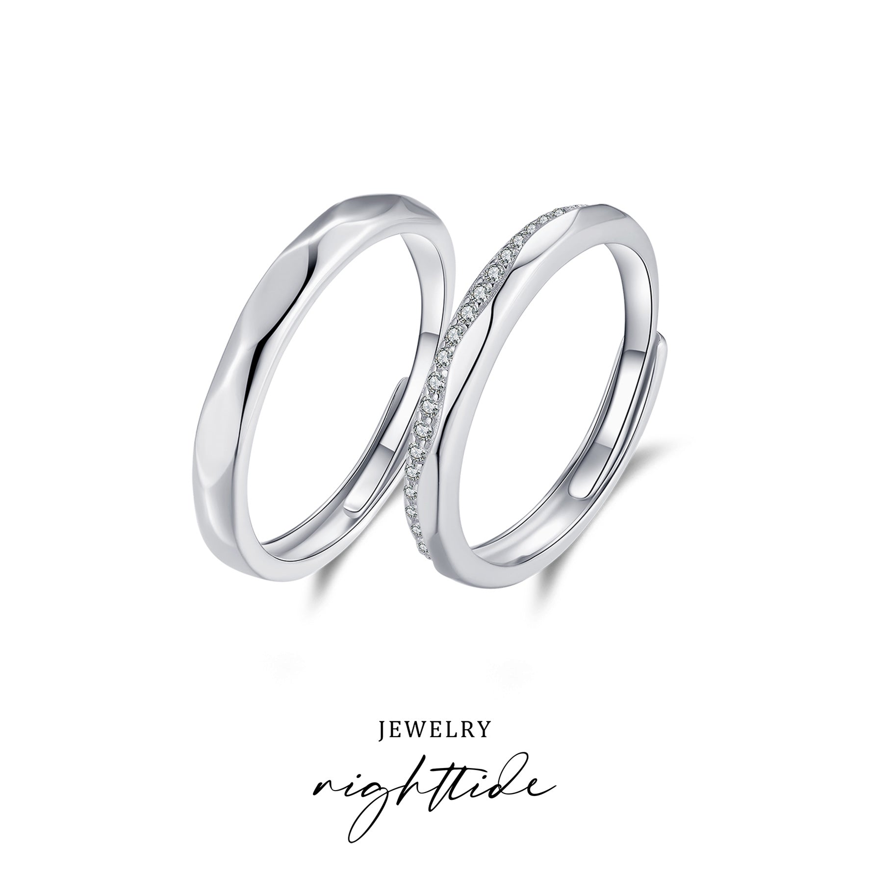 Nighttide Jewelry Zirconia Couple Ring Set JXZ1335