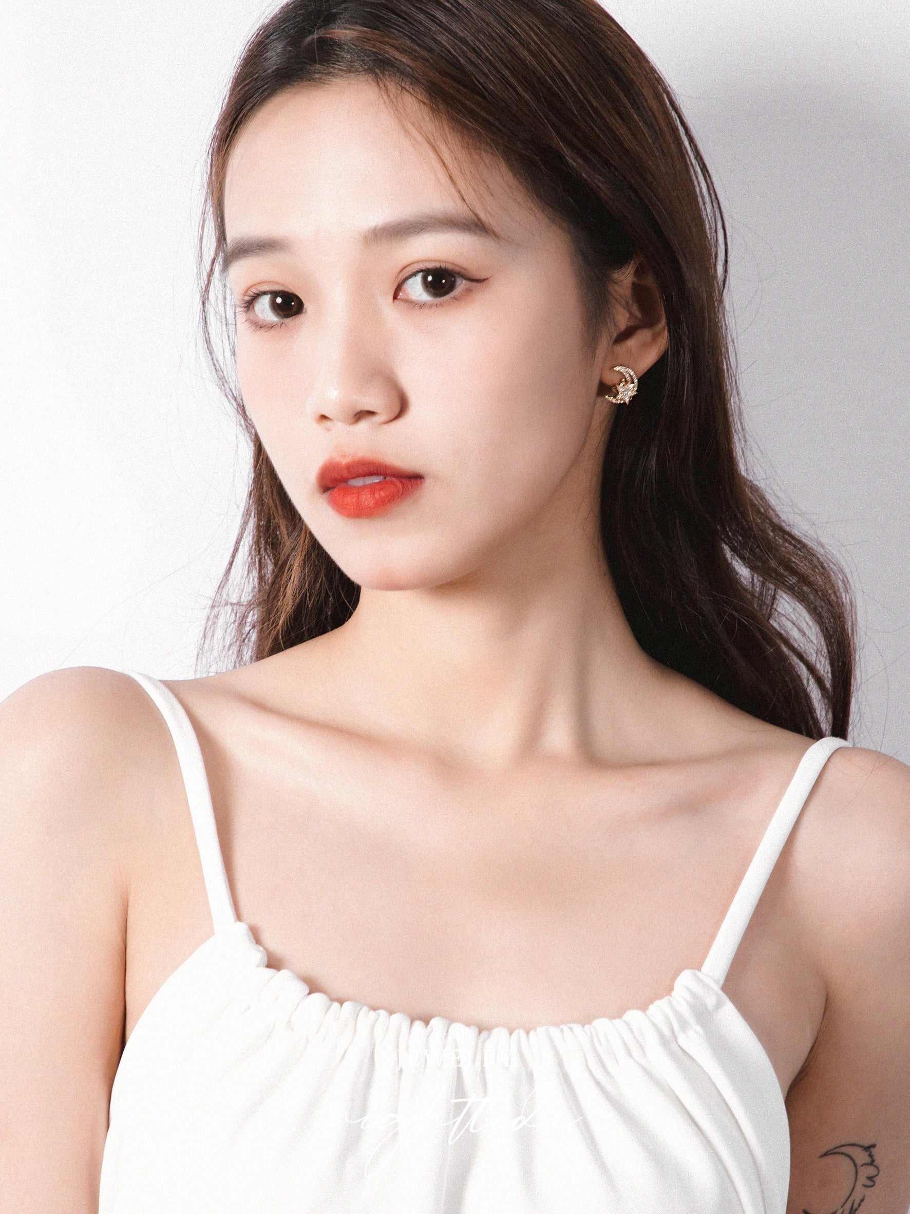 Nighttide Jewelry Star & Moon Zirconia Rotating Earrings EXZ1378