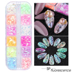 Load image into Gallery viewer, Sparkly Foil Nails Sequins Irregular Aluminum Gold Red Summer Design Set Nail Glitter Flakes Gel DIY Manicure Accessories CH950
