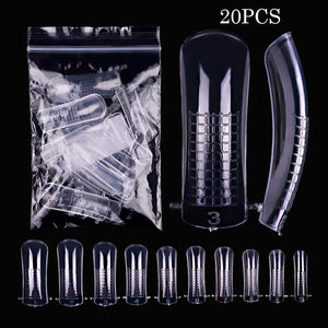 Acrylic Extension False Nail Tips Sculpted Full Cover Nail Tips Fake Finger UV Gel Polish Quick Building Mold Manicures Tool Set