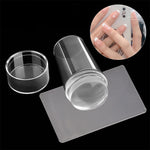 Load image into Gallery viewer, French Nail Template Transparent Silicone Nail Stamps Mold Stamping Template Scraper Transfer Hot Stamping Decal Nail Tool Set

