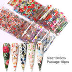 Load image into Gallery viewer, 10 Sheets Nail Transfer Foil Marble Nail Art Stickers Retro Pattern Nail Art Decals DIY Nails Accessories 4*100cm
