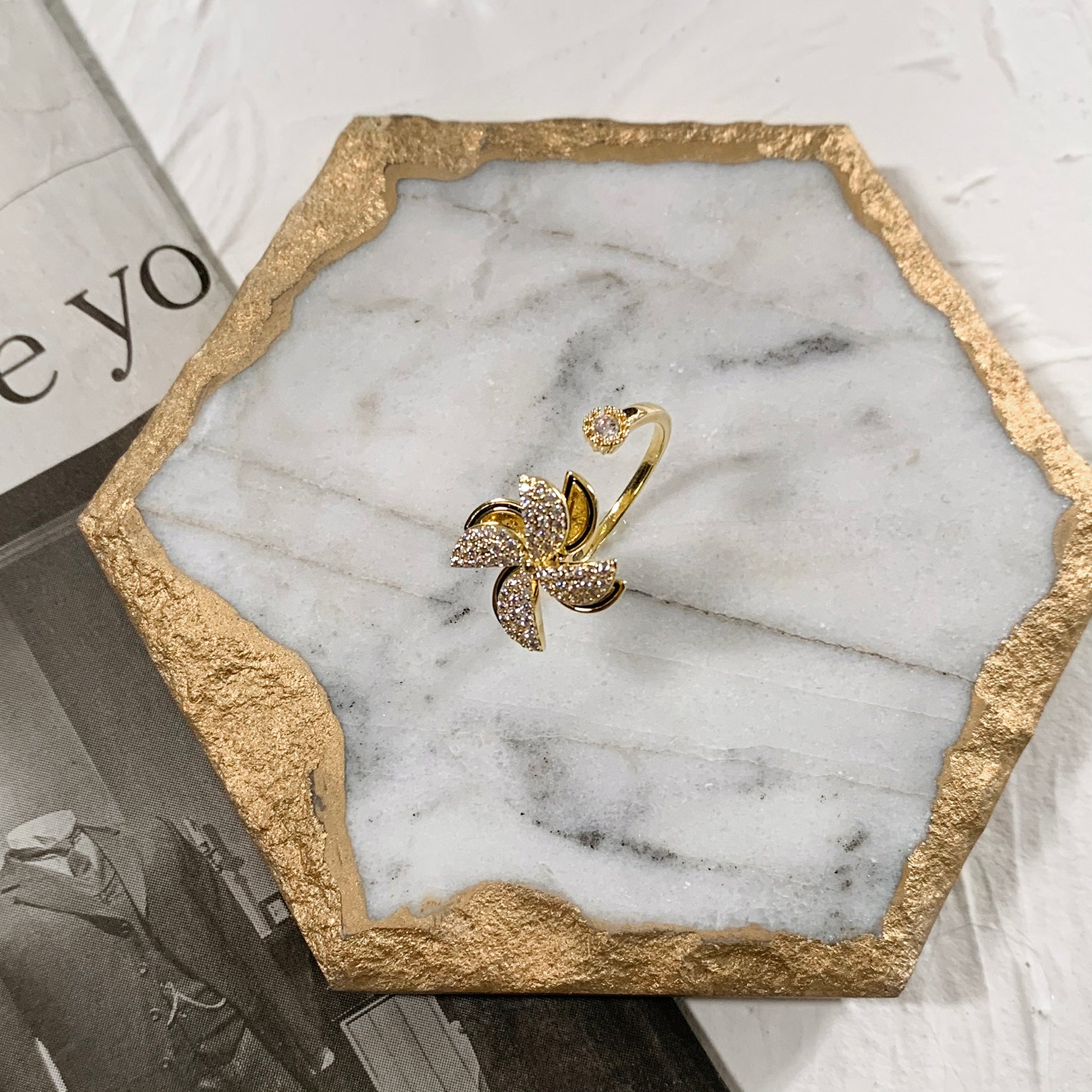 Nighttide Jewelry Windmill-shaped Zirconia Ring JXZ1196