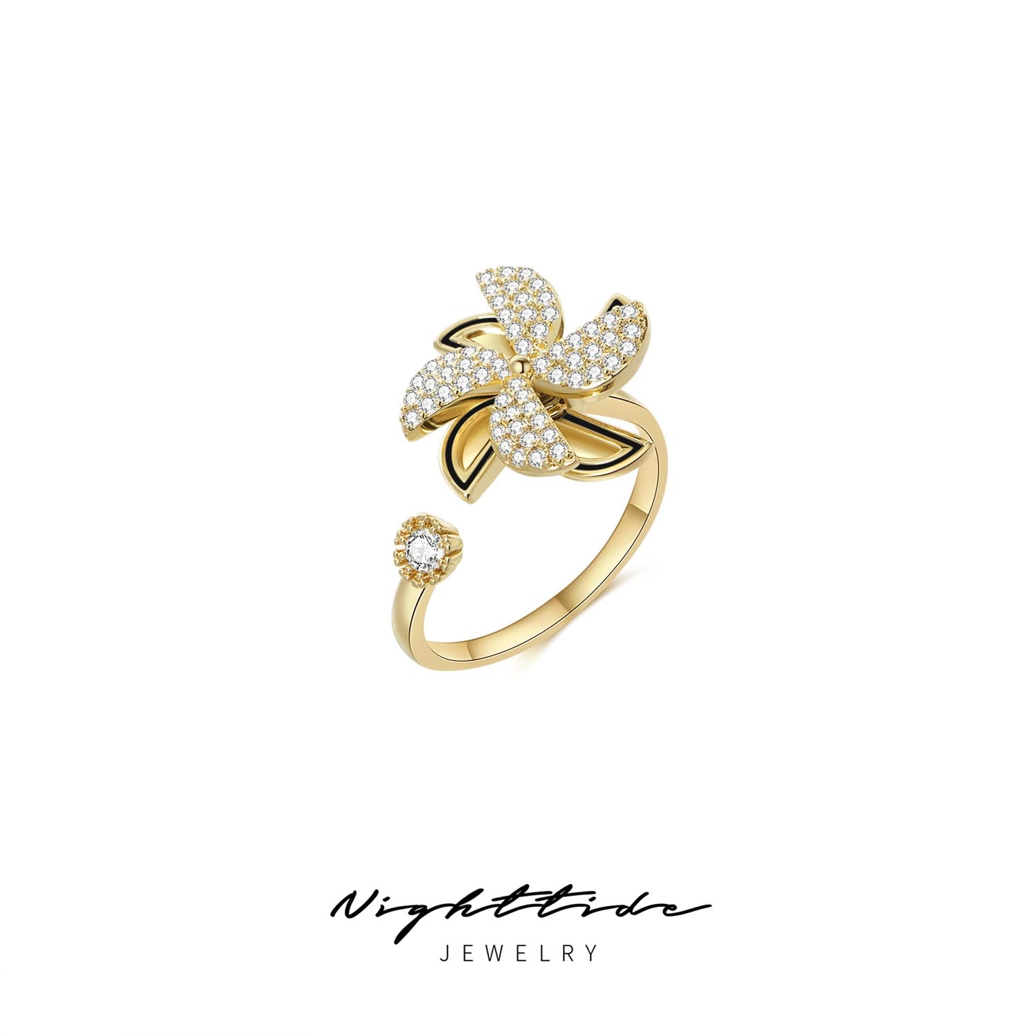 Nighttide Jewelry Windmill-shaped Zirconia Ring JXZ1196