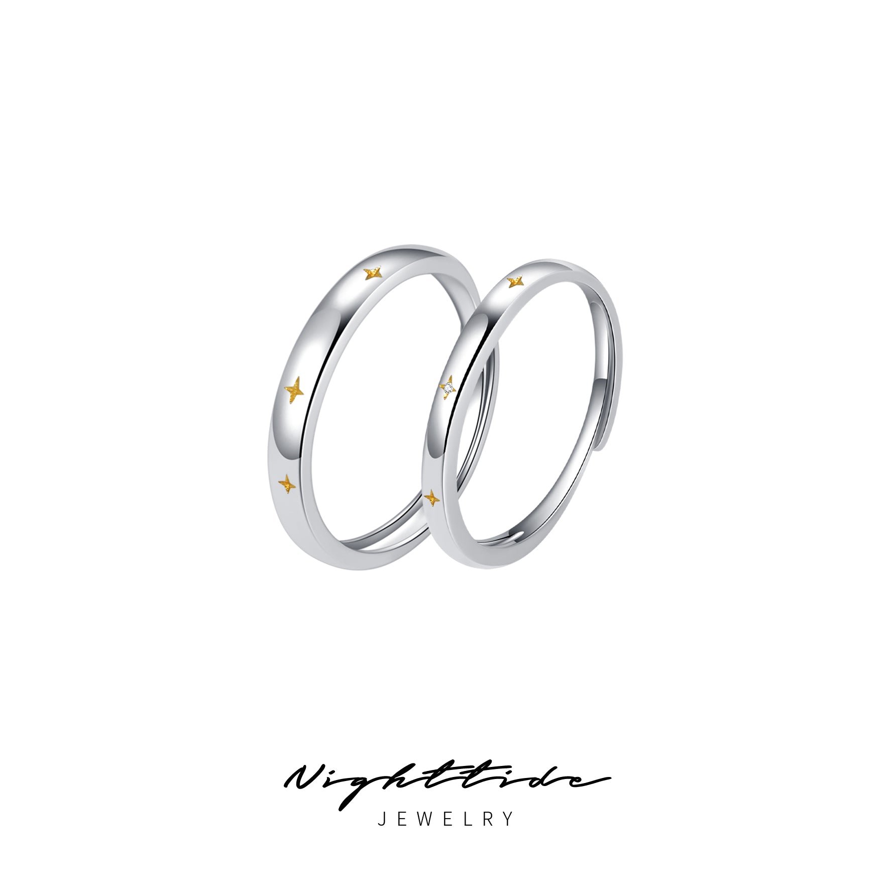 Nighttide Jewelry Zirconia Couple Ring Set JXZ1375