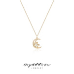 Load image into Gallery viewer, Nighttide Jewelry Star &amp; Moon Zirconia Rotating Necklace NXZ1379
