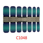 Load image into Gallery viewer, 1sheet Korean Nail Polish Strips DIY Waterproof Nail Wraps Mixed Patterns Full Nail Patch Adhesive for Women Nail Art Stickers
