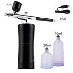Load image into Gallery viewer, Top 0.4mm Pink Mini Air Compressor Kit Air-Brush Paint Spray Gun Airbrush For Nail Art Tattoo Craft Cake Nano Fog Mist Sprayer
