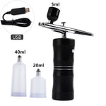 Load image into Gallery viewer, Top 0.4mm Pink Mini Air Compressor Kit Air-Brush Paint Spray Gun Airbrush For Nail Art Tattoo Craft Cake Nano Fog Mist Sprayer
