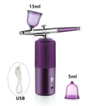 Load image into Gallery viewer, Top 0.4mm Pink Mini Air Compressor Kit Air-Brush Paint Spray Gun Airbrush For Nail Art Tattoo Craft Cake Nano Fog Mist Sprayer
